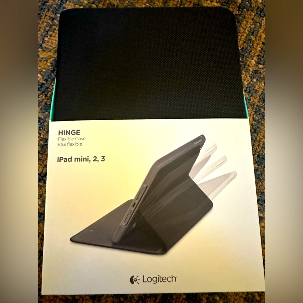 NWT NIB Logitech HINGE Flex Flexible Case for iPad Mini 2 and 3  Black HTF
